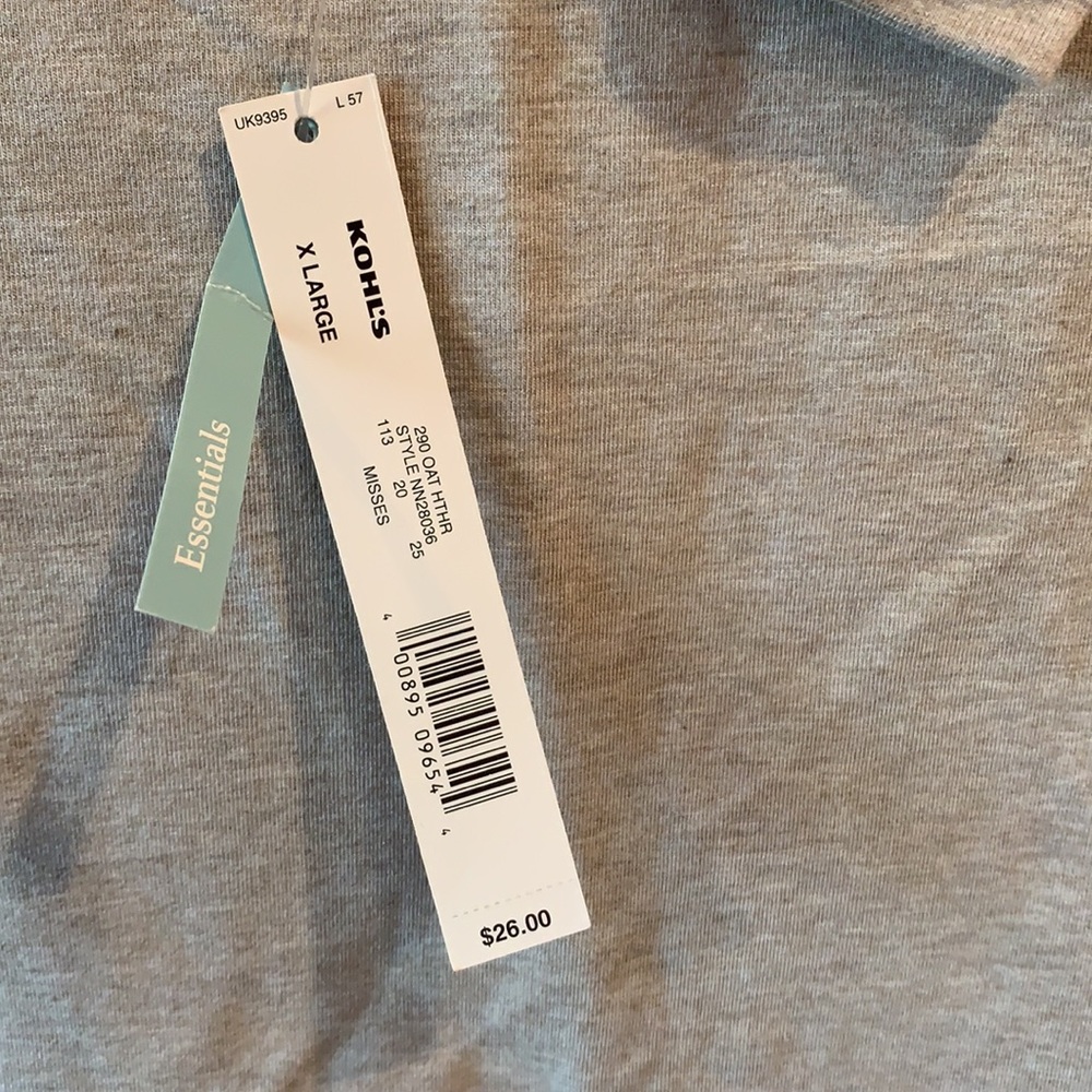 Apt 9 Essentials Women's Heather Tan Long Sleeve Tee NWT - Picture 4 of 5